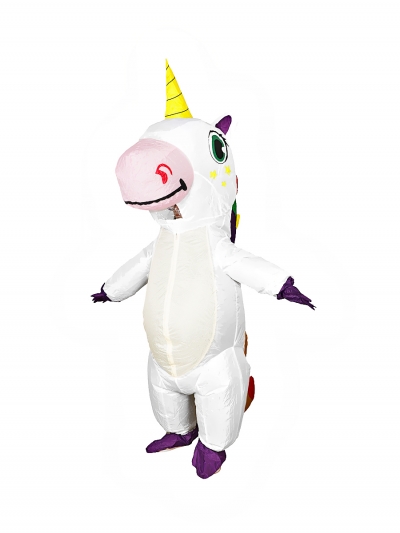 Надувной костюм Единорог, белый-7